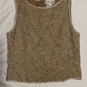 Adrianna Papell Gold Beaded XL Women's Top